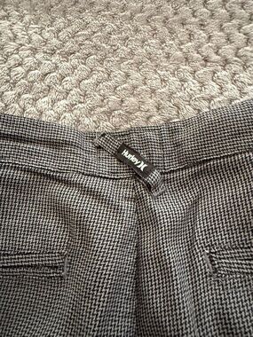 Hurley Men's Black and White Houndstooth Chinos
